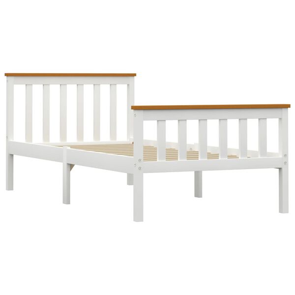 vidaXL Cadre de lit sans matelas blanc bois de pin massif 90x200 cm