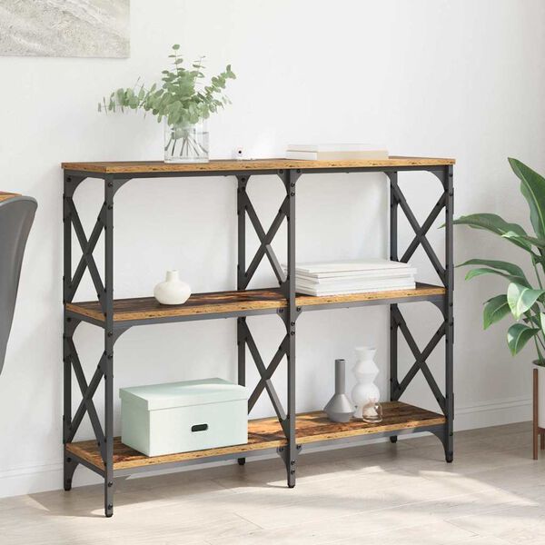 vidaXL Table console Bois ancien 100 x 28 x 80,5 cm Bois d'ing&eacute;nierie