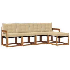 vidaXL Ensemble de canap&eacute;s d'ext&eacute;rieur 5 pcs Naturel et Beige
