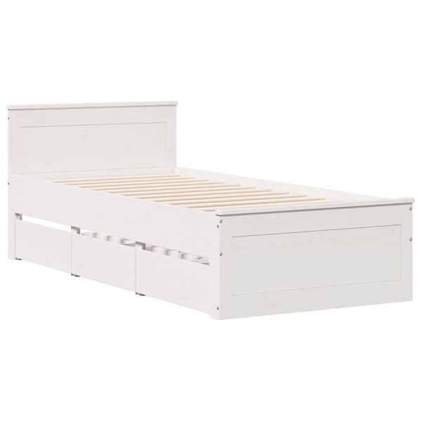 vidaXL Cadre de lit sans matelas avec t&ecirc;te de lit 90x190 cm pin massif