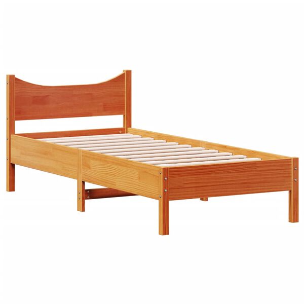 vidaXL Cadre de lit sans matelas cire marron 90x190 cm bois pin massif