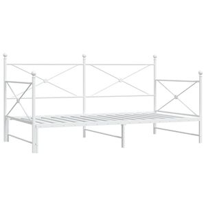vidaXL Lit de jour avec lit gigogne sans matelas blanc 100x190cm acier