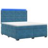 vidaXL Lit boxspring avec matelas Bleu 160 x 200 cm Velours