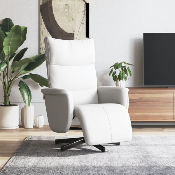 vidaXL Fauteuil inclinable avec repose-pieds blanc similicuir