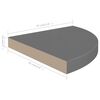vidaXL Étagères d'angle flottantes 4 pcs gris brillant 35x35x3,8cm MDF