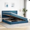 vidaXL Lit avec rangement et matelas Bleu fonc&eacute; 200 x 200 cm Velours
