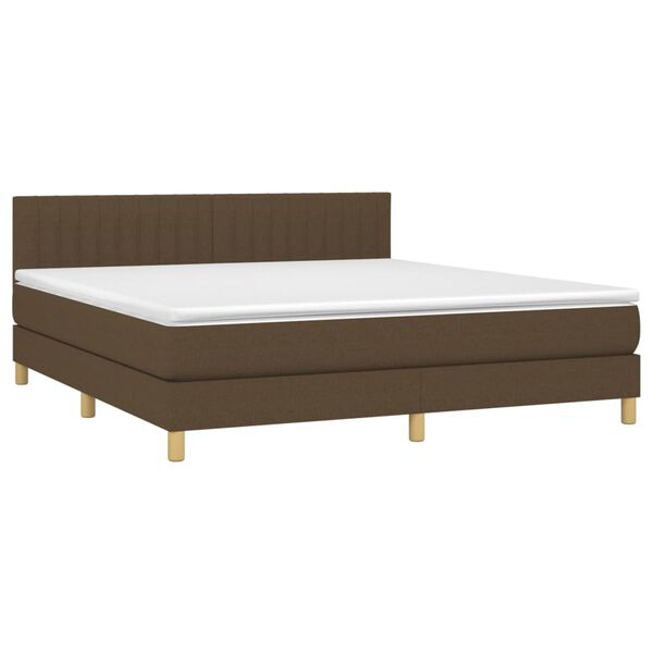 vidaXL Sommier &agrave; lattes de lit avec matelas Marron fonc&eacute; 160x200 cm