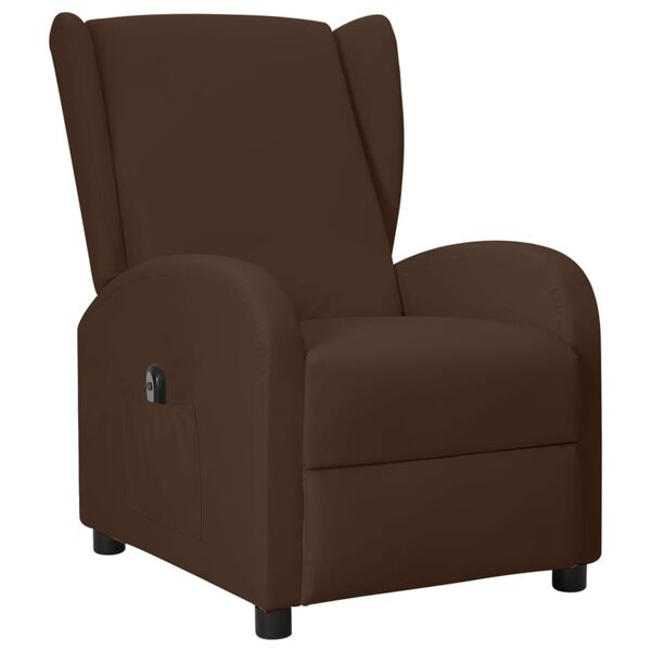 vidaXL Fauteuil inclinable &eacute;lectrique &agrave; oreilles Marron Similicuir