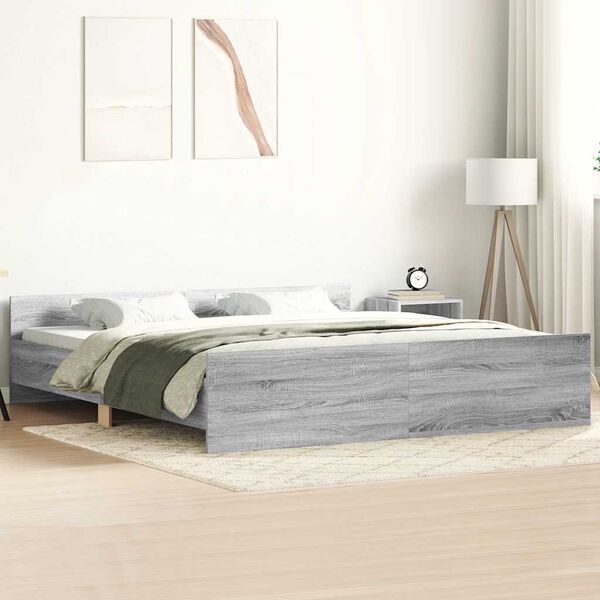vidaXL Cadre de lit sans matelas sonoma gris 180x200 cm