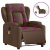 vidaXL Fauteuil inclinable de massage &eacute;lectrique marron tissu