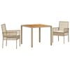vidaXL Ensemble de salle &agrave; manger pour jardin 3 pc Beige polyrotin