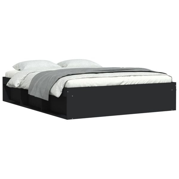 vidaXL Cadre de lit sans matelas noir 160x200 cm