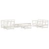 vidaXL Salon de jardin 8 pcs Blanc Bois de pin massif