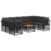 vidaXL Ensemble de canap&eacute;s d'ext&eacute;rieur 10 pcs Noir et Gris fonc&eacute;