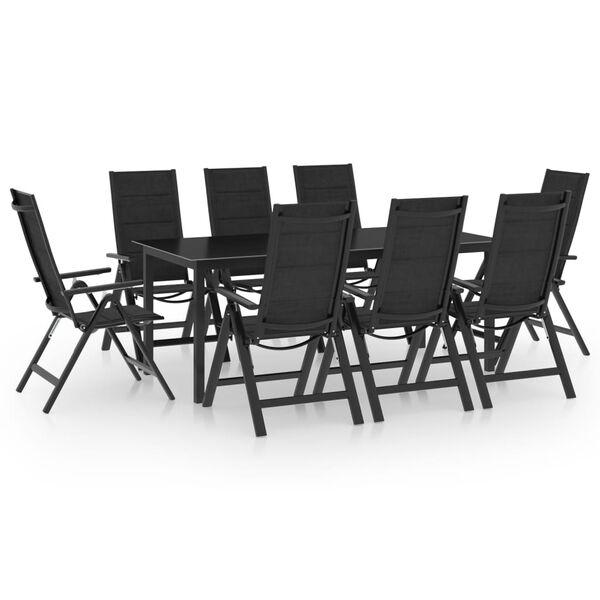 vidaXL Ensemble &agrave; manger de jardin 9 pcs aluminium anthracite