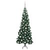 vidaXL Arbre de No&euml;l artificiel d'angle Vert 180 cm PVC et m&eacute;tal