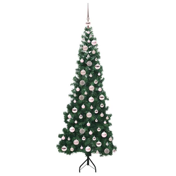 vidaXL Arbre de No&euml;l artificiel d'angle Vert 180 cm PVC et m&eacute;tal
