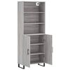 vidaXL Buffet haut Sonoma gris 69,5x34x180 cm Bois d'ing&eacute;nierie