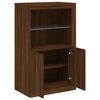 vidaXL Armoire lat&eacute;rale avec lumi&egrave;res LED ch&ecirc;ne marron bois ing&eacute;nierie