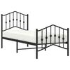 vidaXL Cadre de lit métal sans matelas avec pied de lit noir 75x190 cm