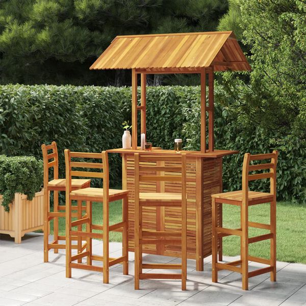 vidaXL Ensemble de bar de jardin 5 pcs Bois d'acacia solide