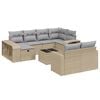 vidaXL Salon de jardin 11 pcs avec coussins beige r&eacute;sine tress&eacute;e
