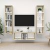 vidaXL Ensemble de meubles TV 3pcs Blanc ch&ecirc;ne sonoma Bois ing&eacute;nierie