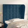 vidaXL T&ecirc;te de lit avec oreilles Bleu fonc&eacute; 83x23x118/128 cm Velours