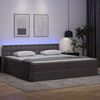 vidaXL Lit avec rangement et LED avec matelas Gris clair 200 x 200 cm