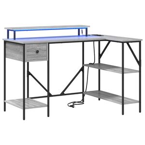 vidaXL Bureau Gris Sonoma 120 x 79 x 86,5 cm Bois d'ing&eacute;nierie