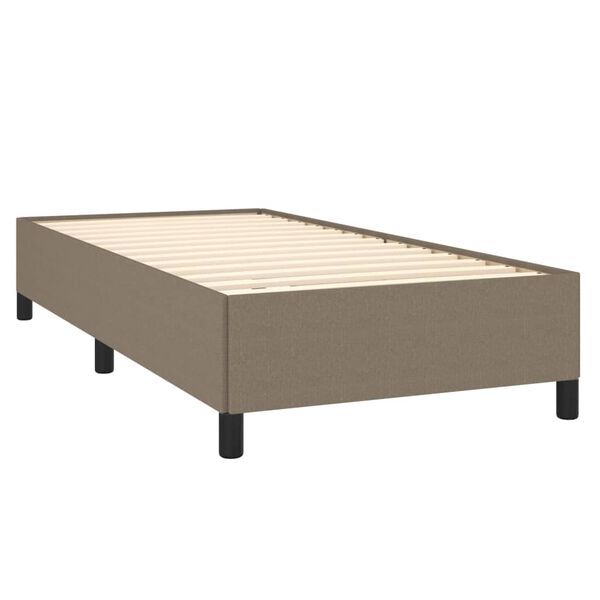 vidaXL Sommier &agrave; lattes de lit avec matelas Taupe 80x200 cm Tissu