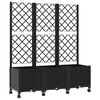 vidaXL Bac de jardin avec treillis et roues Noir 120 x 40 x 146 cm PP