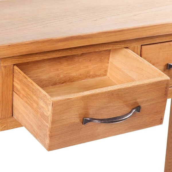 vidaXL Table console avec 2 tiroirs 83x30x73 cm Bois de ch&ecirc;ne massif