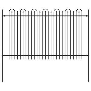 vidaXL Cl&ocirc;ture en arc &agrave; pointe Noir 200 x 130 cm
