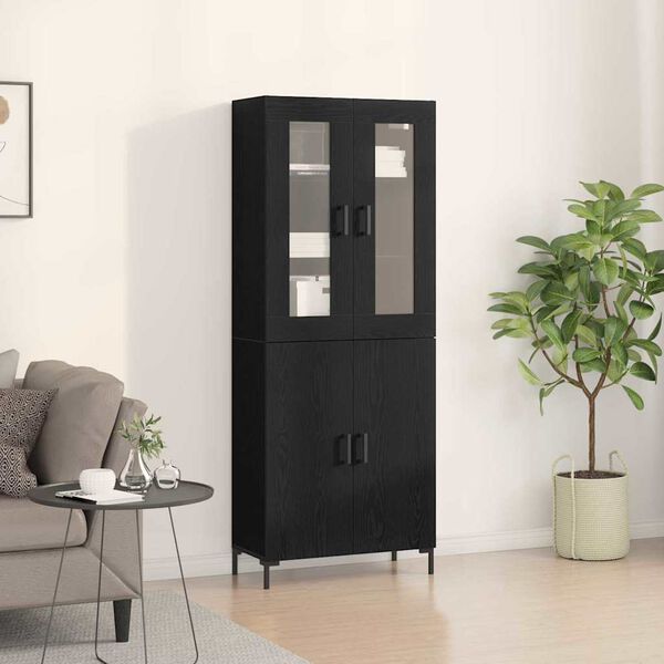 vidaXL Haut Armoire 2 pcs Ch&ecirc;ne noir 69,5 x 34 x 180 cm