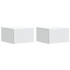 vidaXL Cabinet de chevet mural 2 pcs Blanc 33 x 34,5 x 20 cm