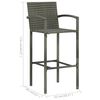 vidaXL Ensemble de bar de jardin 3 pcs Gris