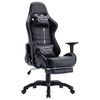 vidaXL Fauteuil de jeux vid&eacute;o avec repose-pied Noir Similicuir
