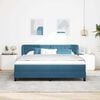 vidaXL Lit &agrave; ressorts avec matelas Bleu fonc&eacute; 180 x 200 cm Velours