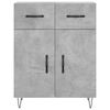 vidaXL Buffet gris b&eacute;ton 69,5x34x90 cm bois d'ing&eacute;nierie