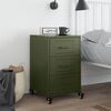 vidaXL Table de chevet vert olive 36x39x59 cm acier