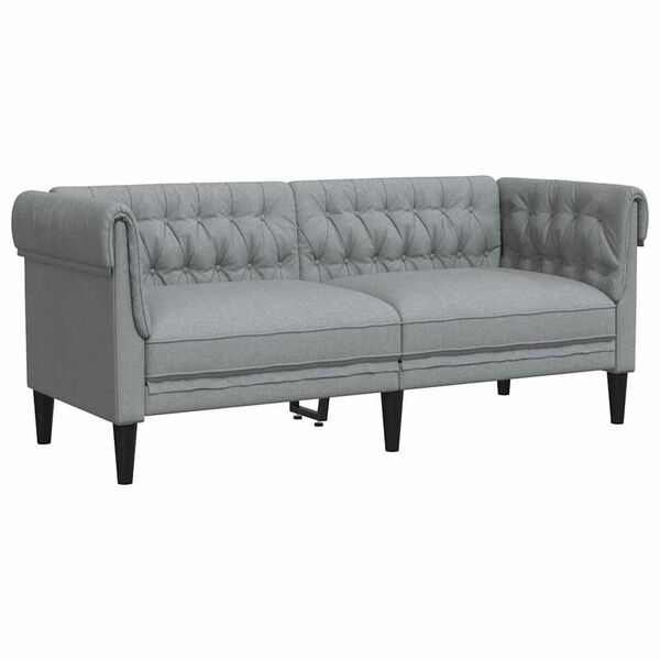 vidaXL Canap&eacute; de salon 2 pcs Gris clair 201,5 x 74,5 x 74,5 cm tissu