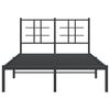 vidaXL Cadre de lit m&eacute;tal sans matelas avec t&ecirc;te de lit noir 120x190cm