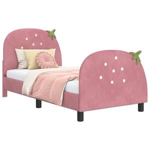 vidaXL Cadre de lit pour enfants avec t&ecirc;te de lit Rose 80 x 160 cm