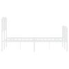vidaXL Cadre de lit m&eacute;tal sans matelas et pied de lit blanc 120x200 cm