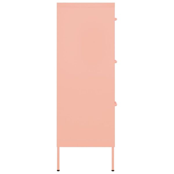 vidaXL Armoire &agrave; tiroirs Rose 80x35x101,5 cm Acier