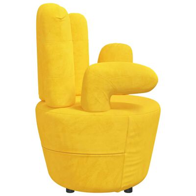 vidaXL Chaise en forme de main Jaune moutarde Velours