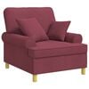 vidaXL Fauteuil XL avec coussins Bordeaux Tissu