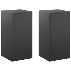 vidaXL Support de Plante 2 pcs Noir 30 x 30 x 60 cm Acier