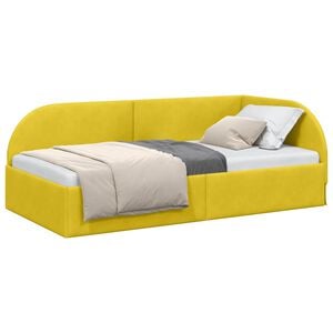 vidaXL Cadre de lit d'angle Jaune 80 x 200 cm Velours